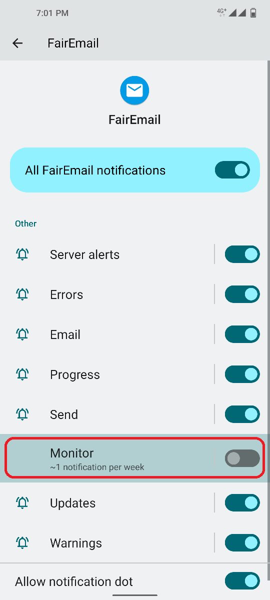 foreground services notification