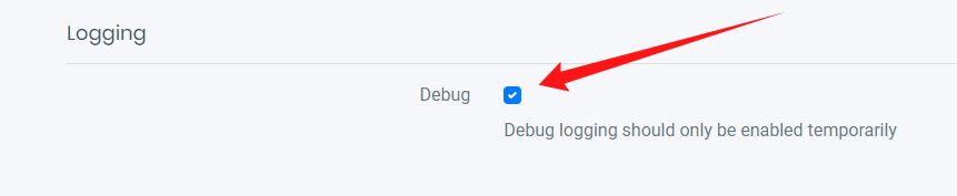 enable debug log